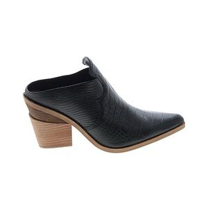 Gianni Bini Black Croc-Embossed Mules